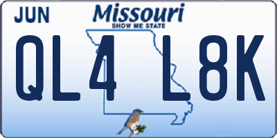MO license plate QL4L8K
