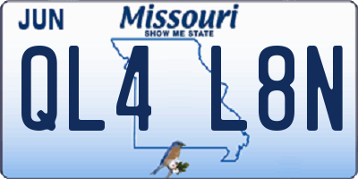 MO license plate QL4L8N