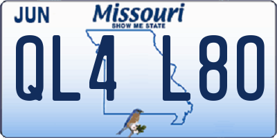 MO license plate QL4L8O