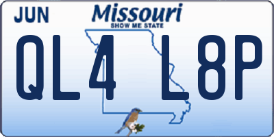 MO license plate QL4L8P