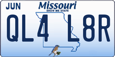 MO license plate QL4L8R