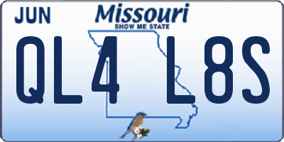 MO license plate QL4L8S