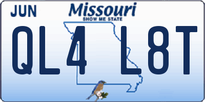 MO license plate QL4L8T