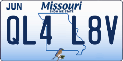 MO license plate QL4L8V