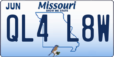 MO license plate QL4L8W