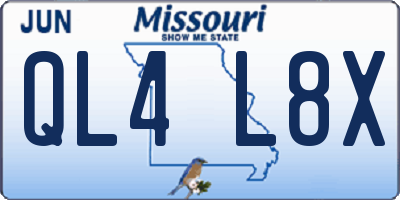 MO license plate QL4L8X