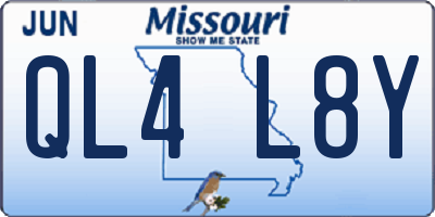 MO license plate QL4L8Y