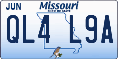 MO license plate QL4L9A