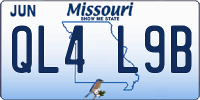 MO license plate QL4L9B