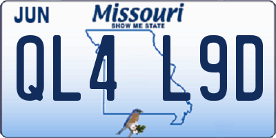 MO license plate QL4L9D