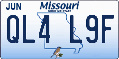 MO license plate QL4L9F