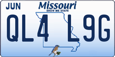 MO license plate QL4L9G