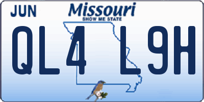 MO license plate QL4L9H