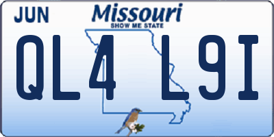 MO license plate QL4L9I