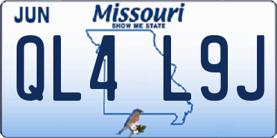 MO license plate QL4L9J