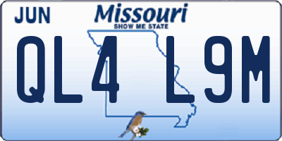 MO license plate QL4L9M