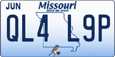 MO license plate QL4L9P