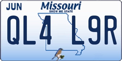 MO license plate QL4L9R