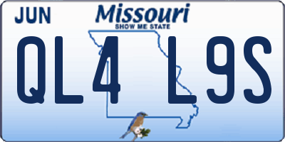MO license plate QL4L9S