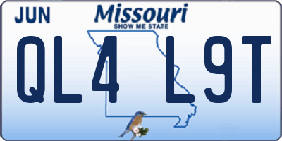 MO license plate QL4L9T