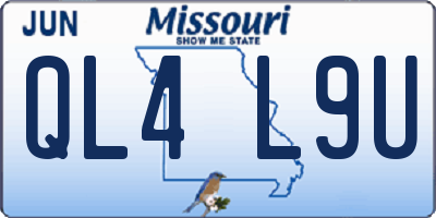MO license plate QL4L9U