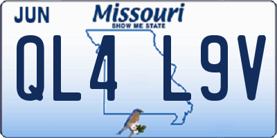 MO license plate QL4L9V