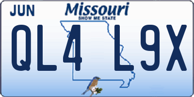 MO license plate QL4L9X