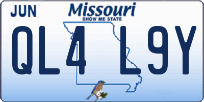 MO license plate QL4L9Y