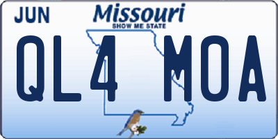 MO license plate QL4M0A