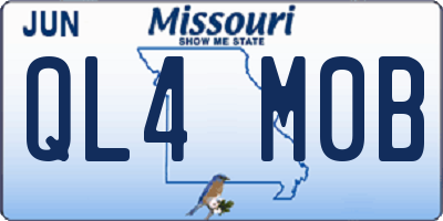 MO license plate QL4M0B