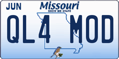 MO license plate QL4M0D