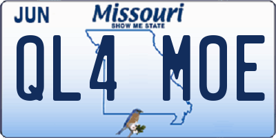 MO license plate QL4M0E