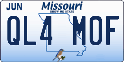 MO license plate QL4M0F