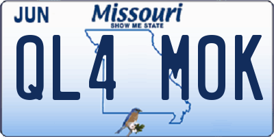 MO license plate QL4M0K