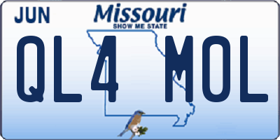 MO license plate QL4M0L