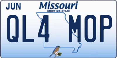 MO license plate QL4M0P