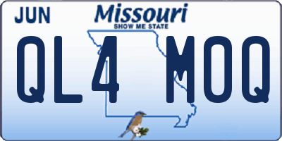 MO license plate QL4M0Q
