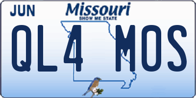 MO license plate QL4M0S