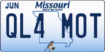 MO license plate QL4M0T