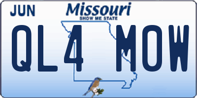 MO license plate QL4M0W