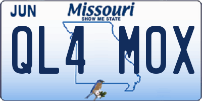 MO license plate QL4M0X
