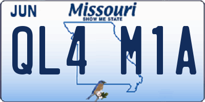 MO license plate QL4M1A
