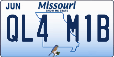 MO license plate QL4M1B