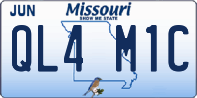 MO license plate QL4M1C