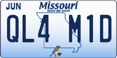 MO license plate QL4M1D
