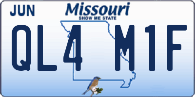 MO license plate QL4M1F