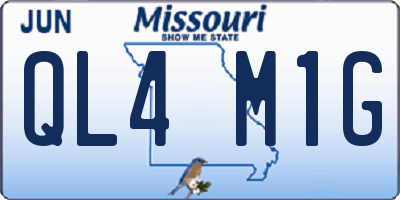 MO license plate QL4M1G