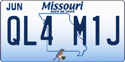 MO license plate QL4M1J