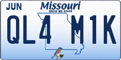 MO license plate QL4M1K