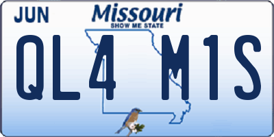 MO license plate QL4M1S